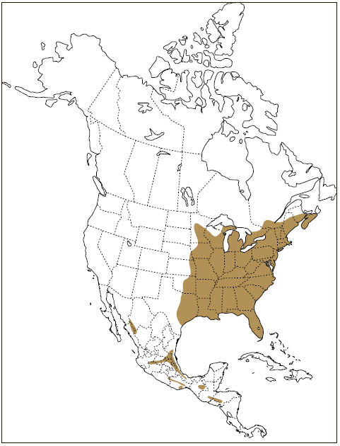 Distribution: Southern Flying Squirrel